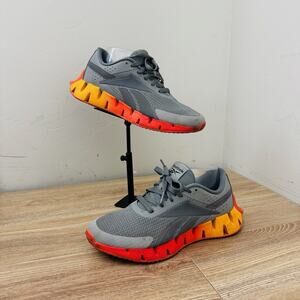 Reebok Zig Dynamica 2.0 Gray And Red Running Shoes Boys Size 5.5